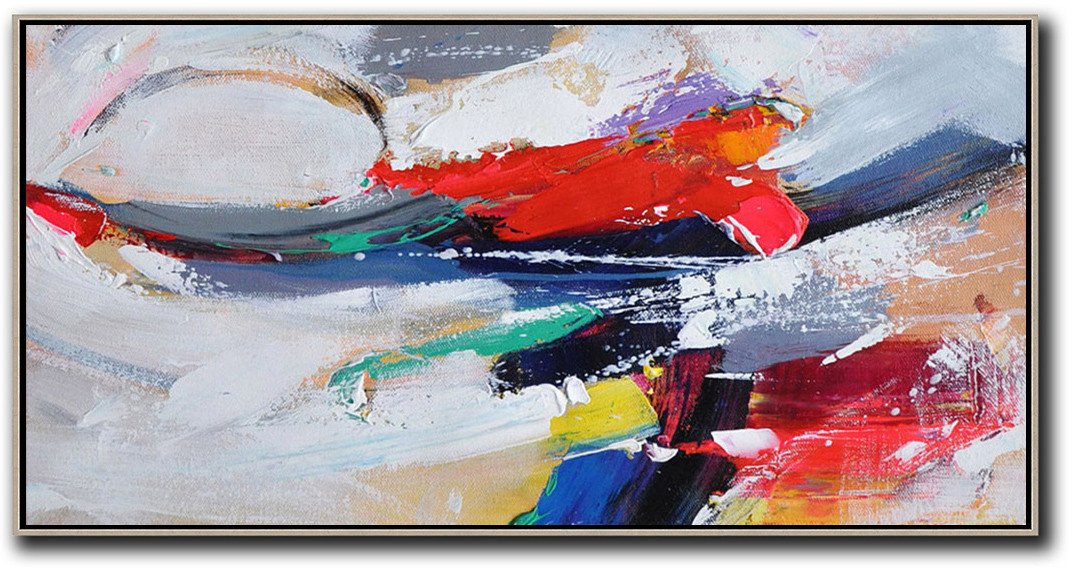 Panoramic Palette Knife Contemporary Art #L8D - Click Image to Close